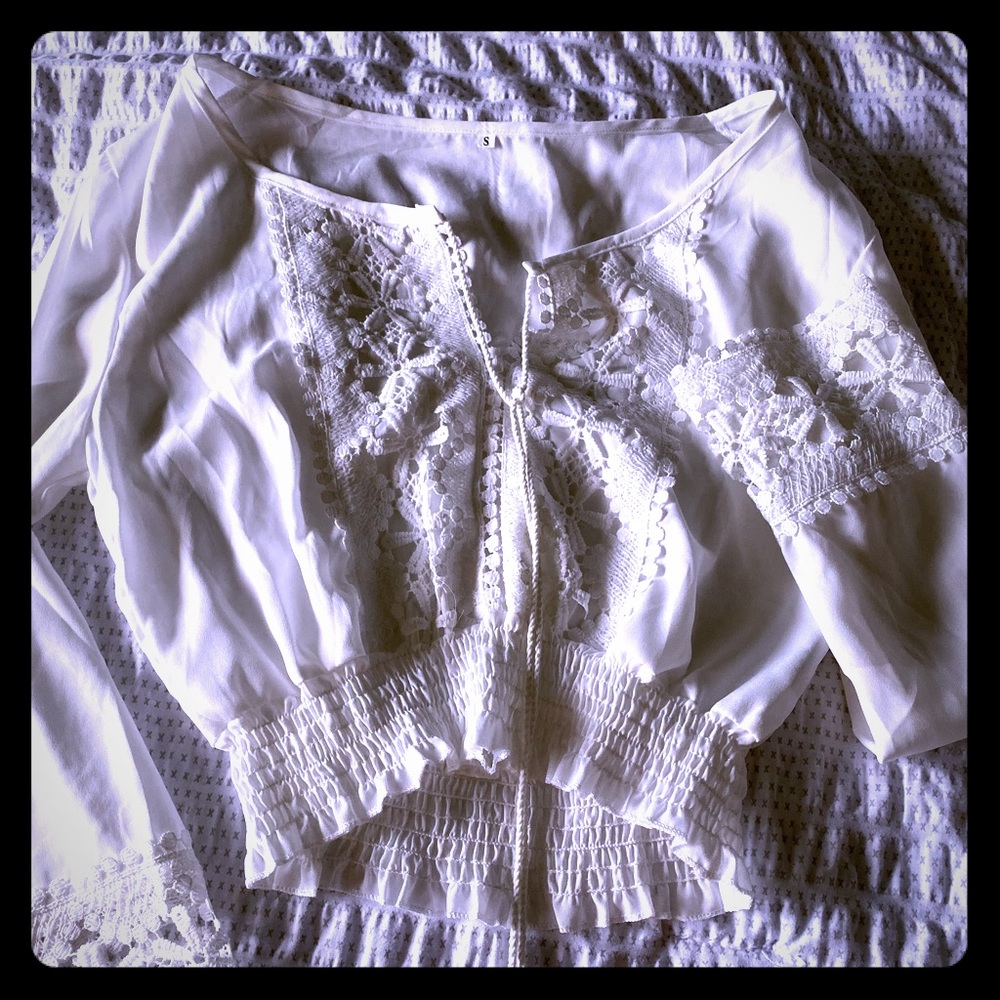 White lace shirt